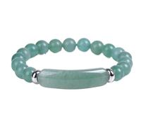 ROEUIPG Bracciale Con Perline In Pietra Da 8 Mm, Cristallo, Agata, Quarzo Rosa, Ametista, Preziosa, Braccialetto, Uomo E Donna(Green)