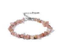 ROEUIPG Bracciale in cristallo di quarzo in pietra irregolare con chip perline Gioielli ametiste Acquamarine Citrini Braccialetti for donna(31 Sunstone)