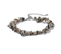 ROEUIPG Bracciale in cristallo di quarzo in pietra irregolare con chip perline Gioielli ametiste Acquamarine Citrini Braccialetti for donna(23 Dalmation)