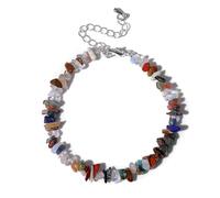 ROEUIPG Bracciale in cristallo di quarzo in pietra irregolare con chip perline Gioielli ametiste Acquamarine Citrini Braccialetti for donna(3 Mixed Stone)