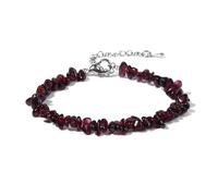 ROEUIPG Bracciale in cristallo di quarzo in pietra irregolare con chip perline Gioielli ametiste Acquamarine Citrini Braccialetti for donna(27 Garnet)