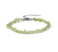 ROEUIPG Bracciale in cristallo di quarzo in pietra irregolare con chip perline Gioielli ametiste Acquamarine Citrini Braccialetti for donna(24 Peridot)