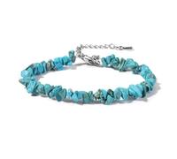 ROEUIPG Bracciale in cristallo di quarzo in pietra irregolare con chip perline Gioielli ametiste Acquamarine Citrini Braccialetti for donna(10 Turquoises)