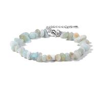 ROEUIPG Bracciale in cristallo di quarzo in pietra irregolare con chip perline Gioielli ametiste Acquamarine Citrini Braccialetti for donna(13 Amazonite)