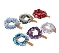 ROEUIPG Chip irregolari Bracciale in pietra Perline acquamarina Cristallo Quarzo Ghiaia Braccialetti Reiki Gioielli energetici for donna Uomo Regalo(Type 11)