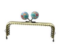 ROEUIPG Chiusura per Pochette 5 Pz 12 cm Borsa in Metallo Maniglia for Borsa Telaio Bead Bacio Chiusura Portafoglio in Ottone retrò Staffa for Cucire Fibbia Accessori Hardware Fai da Te(Green)