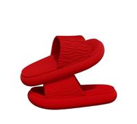 ROEUIPG Ciabatte da spiaggia morbide con fondo a nuvola donna, rosse, spesse, plateau e cuscino, estive, antiscivolo, coppia di infradito(Red,38-39)