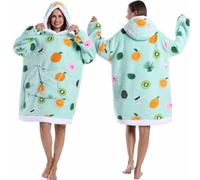 ROEUIPG Coperte Indossabili Coperta con cappuccio oversize for adulti leopardata rossa blu nera soffice TV calda spessa uomo donna inverno(Green3)