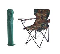 ROEUIPG Sedia Da Campeggio Pieghevole For Esterni Pesca Con Borsa For Bottiglia D'acqua(CAMO)