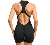 ROEUIPG Set da Yoga Abbigliamento Intero for Donna Gilet Senza Maniche Tuta Corta for Esercizi Sport Palestra Allenamento Fitness Pantaloni Scrunch sulla Schiena(Color-B,M)