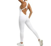 ROEUIPG Set da Yoga Abbigliamento Intero for Donna Gilet Senza Maniche Tuta Corta for Esercizi Sport Palestra Allenamento Fitness Pantaloni Scrunch sulla Schiena(Color-L,S)
