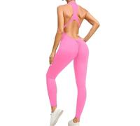 ROEUIPG Set da Yoga Abbigliamento Intero for Donna Gilet Senza Maniche Tuta Corta for Esercizi Sport Palestra Allenamento Fitness Pantaloni Scrunch sulla Schiena(Color-N,S)