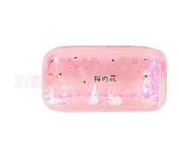 ROEUIPG Simpatico astuccio for cancelleria multifunzionale creativo for cartoni animati, for matite con paillettes oliato, grande capacità(Cherry Blossom Bunny)