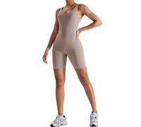 ROEUIPG Tuta Sportiva Corta da Donna Pagliaccetto da Yoga for Sollevamento Fianchi Nudo Tuta da Fitness for Esterni Abbigliamento Sportivo da Allenamento for la Pelle(Light Gray,L)