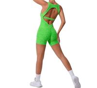 ROEUIPG Tute da Yoga Senza Cuciture Sport Fitness Hollow Beauty Back Un Pezzo Stretto Allenamento for Il Sollevamento dei Fianchi Allenamento in Palestra Abbigliamento Sportivo for Le Donne(Green,M)