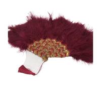 ROEUIPG Ventaglio Da Danza Delle Piume Ventaglio da sposa fatto a mano con piume di tacchino e pietre, decorazione for matrimonio, ventaglio da sposa fatto a mano(Color-20)