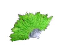 ROEUIPG Ventaglio Da Danza Delle Piume Ventaglio di piume for matrimonio di Halloween, ventaglio portatile non pieghevole, decorazione for la casa, accessori for la danza(Green)