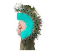 ROEUIPG Ventaglio Da Danza Delle Piume Ventaglio di piume Pavone Palazzo Grande Pieghevole Mano Matrimonio Festa Cosplay Danza Decorazione for la casa Abanicos(A6 65x35cm)