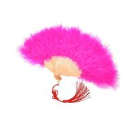 ROEUIPG Ventaglio Da Danza Delle Piume Ventaglio pieghevole con piume, dolce fata, ragazza, stile gotico scuro, da ballo di corte, fatto a mano, arte, artigianato(Rose red)