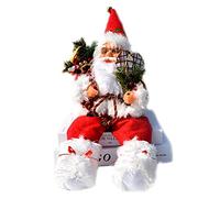 Roexboz Babbo Natale Seduto Decorazione Natale 57cm Tessuto e Plastica per Interni ed Esterni