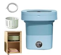 ROFALI Mini lavatrice portatile, pieghevole, piccola lavatrice di grande capacità da 15 l, per appartamenti, dormitori, campeggio, camper, viaggi (blu)