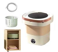 ROFALI Mini lavatrice portatile, pieghevole, piccola lavatrice di grande capacità da 15 l, per appartamenti, dormitori, campeggio, viaggi in camper (marrone)