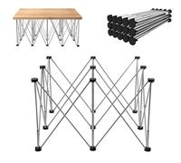 ROFBIHG Tabella di Lavoro di Piegatura Portatile, Basi per Tavolo a Ragno Pieghevoli, Supporto da Lavoro Portatile in Acciaio Inox con Borsa per Cantieri Edili e Lavorazione del Legno(15 legs)