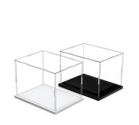 ROFBIHG Vetrina in Acrilico, Vetrina in Acrilico Trasparente, Teca Espositiva con Base in Nero/Bianco per Collezionabili Action Figures, Hobby, Cimeli, Giocattoli, Antipolvere(Bianco,H25cm,L20xW10cm)