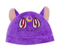 Roffatde Anime Sailor Moon Cappucci con Teschi con Risvolto con Teschio in Peluche Ricamato Cappello Luna Cat Beanie Viola