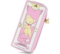 Roffatide Anime Cardcaptor Sakura Portafogli per donne e ragazze Portafoglio lungo in ecopelle rosa Portamonete da donna Rosa A