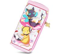 Roffatide Anime Cardcaptor Sakura Portafogli per donne e ragazze Portafoglio lungo in ecopelle rosa Portamonete da donna Rosa B