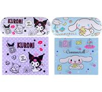 Roffatide Anime Cinnamoroll Kuromi 2 Set Cartoon Custodia rigida per occhiali con panno per occhiali Copri occhiali protettivo portatile per ragazzi ragazze rosa blu