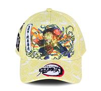 Roffatide Anime Demon Slayer Logo Cappello da baseball con tema Agatsuma Zenitsu stampato regolabile Dad Hat Cotone Giallo