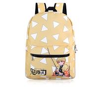 Roffatide Anime Demon Slayer Zaino impermeabile per computer portatile Agatsuma Zenitsu stampato in ecopelle Ragazze Ragazzi Zaino scolastico Giallo