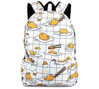 Roffatide Anime Gudetama the Lazy Egg Backpack per Teen Cartoon School Bag All Over Stampato Daypack Bianco