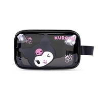 Roffatide Anime Kuromi Borsa da bagno trasparente Borsa cosmetica portatile in PVC per le donne Ragazze Custodia di trucco olografica impermeabile per il bagno aziendale di viaggio