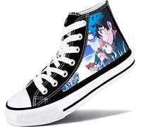 Roffatide Anime My Hero Academia Scarpe da Ginnastica Alte in Tela Stampate Sneaker da Skateboard Stringate Slip-Ons Nero B Unisex 41