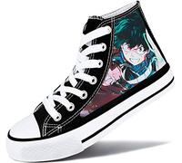 Roffatide Anime My Hero Academia Scarpe da Ginnastica Alte in Tela Stampate Sneaker da Skateboard Stringate Slip-Ons Nero C Unisex 37