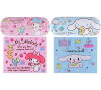 Roffatide Anime My Melody Cinnamoroll 2 Set Cartoon Custodia rigida per occhiali con panno per occhiali Copri occhiali protettivo portatile per ragazzi ragazze rosa blu