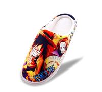 Roffatide Anime One Piece Luffy Pantofole Fuzzy Pantofole da casa aperte sul retro Pantofole a punta chiusa Pantofole con suola in gomma leggera 39 1/3-40