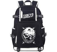 Roffatide Anime Tokyo Ghoul Zaini per PC Portatili Zaino Luminoso Stampato Zaino con Porta di Ricarica USB e Porta per Cuffie Nero