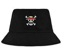 Roffatide AnimeCappello di paglia Pirates Logo Cappello a secchiello Cappello da pesca con ricamo Cappello a secchiello reversibile a doppio lato