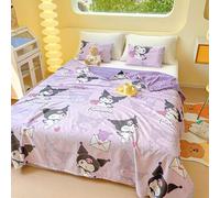 Roffatide Cartoon Kuromi Fleece Coperta Fuzzy Soft Coperta Microfibra Cozy Throw Coperta per Divano Letto Divano (sans taie d'oreiller) 150 * 200cm B