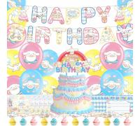 Roffatide Cinnamoroll Decorazioni Del Partito di Compleanno Felice Compleanno Banner Hanging Swirls per Le Donne Ragazze Compleanno Principesse Party Cartoon Palloncini Pink Party Forniture