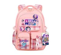 Roffatide K POP 6Pcs zaino nuovo semestre Dem0n film H-Hunters grande capacità arco libro borsa per ragazze donne ideale per la scuola elementare rosa B
