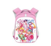 Roffatide KPOP ragazza Zaino Saja ragazzi borsa scolastica con strisce riflettenti Daypack leggero per la scuola rosa N