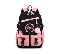 Roffatide Kpop Stray Kids Backpack Studenti Borsa duratura con più tasche Zaino a spalla della scuola superiore media per gli adolescenti Fans Stay Regali Rosa A