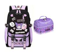 Roffatide Zaino da viaggio e da trekking per computer portatile, stile business casual, con stampa Anime Kuromi, 43,2 cm, C, Einheitsgröße
