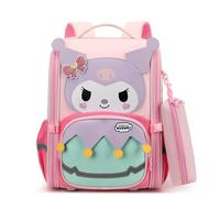 Roffatide Zaino scolastico Cartoon con astuccio per penne Zaino resistente all'acqua con ampia capienza per studentesse Ragazze Rosa