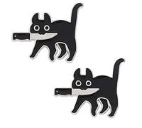 RofHaus Black Cat Smalto Pins, 2 Pz Simpatico Smalto Spille Spille di Risvolto Badge per Le Donne Ragazze Bambini Abbigliamento Borsa Decor